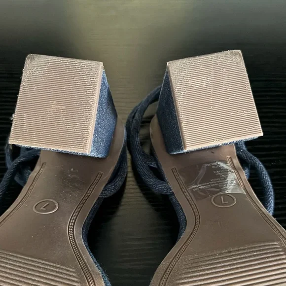 A New Day Women's Chunky Block Heel Asymmetric Ankle Strap Sandals - Picture 13 of 13